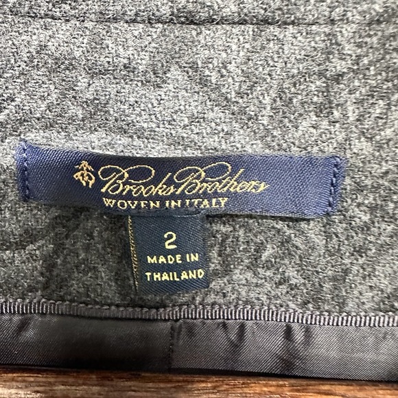 Brooks Brothers Blazer Womens Size 2 Gray Wool Blend Jacket Career Paisley Prep - Picture 8 of 13